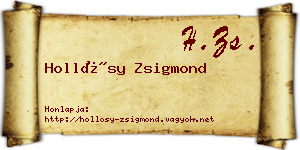 Hollósy Zsigmond névjegykártya